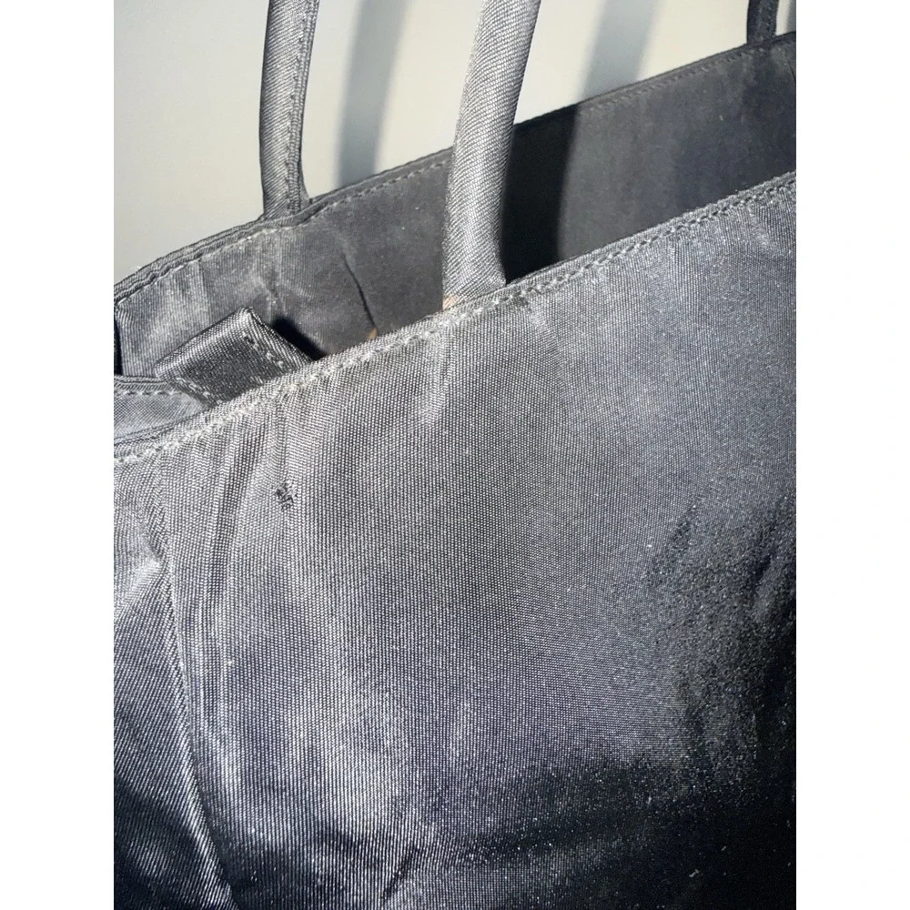 PRADA Tote Bag Black Nylon Unisex Y2K Vintage S - Picture 4 of 16